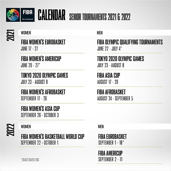 [사진]FIBA 제공, 국제농구연맹(FIBA)이 새로 발표한 대회 일정