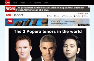 임형주, 美CNN  ‘세계 3대 팝페라 테너’선정