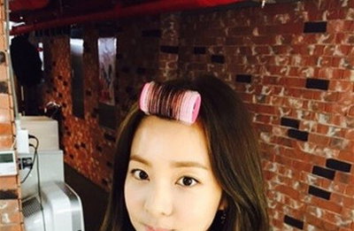 산다라박, 헤어롤 말아도 상큼함은 여전히..