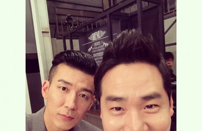 션, 샘킴과 다정한 투샷 "요리 잘하는 아빠 샘킴 셰프"