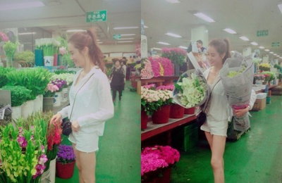이다해, 이른 새벽 꽃시장 나들이.."꽃보다 다해"