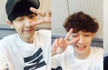 엑소 찬열·세훈·첸, 깜찍하게 브이…"훈훈 셀카"