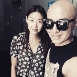 홍석천, 한혜진과 컬투쇼 녹음 기념샷 "탑모델과 컬투쇼"