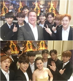 비투비,  화려한 인맥 ….‘터미네이터’ 아놀드 슈왈제네거와 인증샷 공개