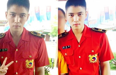 'JYJ' 김재중, 군악대 된 근황 포착…"훈남 비주얼"여전