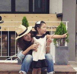 엄정화, 흐뭇한 조카바보…"우리 지온이 또 키가 훌쩍"