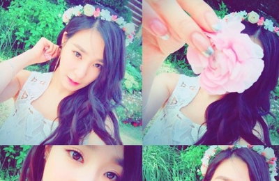 소녀시대 티파니, 상큼 셀카…"꽃을 든 여신"