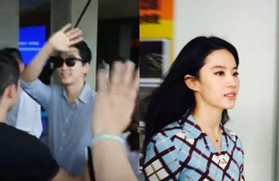 열애인정 송승헌, 녹화 현장 미소로 화답...유역비와 첫 동반 출연