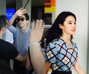열애인정 송승헌, 녹화 현장 미소로 화답...유역비와 첫 동반 출연
