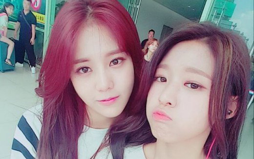 'AOA' 설현, 혜정과 깜찍한 투샷 "한국 가요"