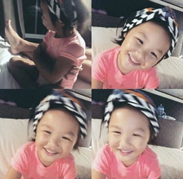 엄태웅 딸 엄지온, 해맑은 눈웃음…"귀요미"