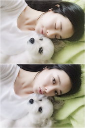 홍수아, 반려견과 사랑 가득 일상…꼭 닮은 눈망울