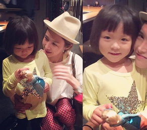 윤혜진, 사랑이와 찰칵…"일본에서 만났던 사랑이"