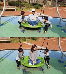 서언·서준, 귀요미 쌍둥이…"부모님, 그네 밀어드리기"