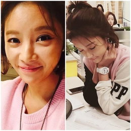 황정음, 대본 열공모드…"촬영중. 졸려"