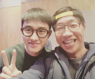 "특급 귀요미 도경수♥"…박철민, 도경수와 더빙 중 '찰칵'