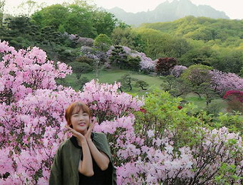 홍진영, 화사한 미모…"꽃앞에서 꽃받침"
