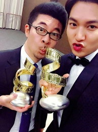 이민호, 中 시상식 수상 쾌거..신태라 감독과 인증샷