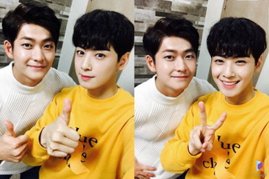 강태오·차은우, '안녕하세요' 인증샷 공개 '훈훈 비주얼'