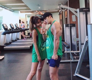 김준희♥이대우, 발리의 커플룩…"운동하는 커플"