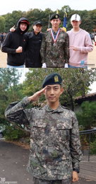 옥택연, 훈련소 수료식 모습 공개 (with 2PM)…"늠름한 군인 자태"
