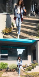 오윤아, 청청 패션도 완벽 소화..."일상이 화보"