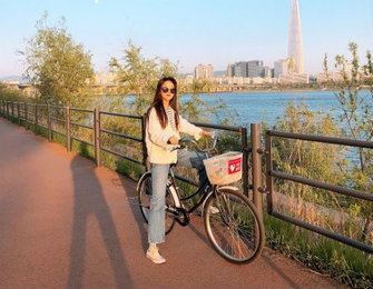 걸스데이 민아, 자전거로 주말나기…"오늘하루 굿데이"