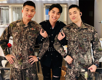 승리X태양X대성, 오랜만에 뭉친 빅뱅.."일병 형들 만나러 왔다"