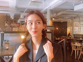 유이, 초동안 양갈래 소녀‥ 말라도 너무 예뻐