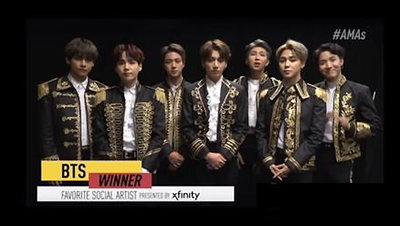 BTS, "아메리칸 뮤직 어워즈" 3개 후보…2년 연속 수상 도전