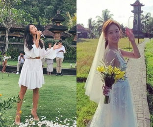 가희, 전혜빈 발리 결혼식서 축가 불렀다 “진심 다해 노래..잘 살거야 정말”