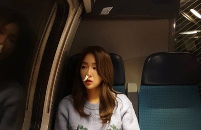 소유, 콧구멍에 휴지넣고 훌쩍.."감기조심"