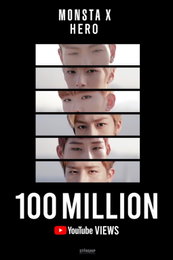 몬스타엑스, '히어로' 퍼포먼스로 첫 유튜브 1억뷰 영상