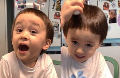 벤틀리, 귀여운 일상 공개...형 윌리엄 위해 달걀을 머리에 '통통'
