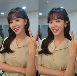김민아, 깜족같은 붙임머리로 청순미 뽐내...