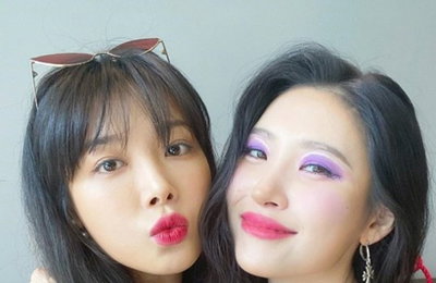 유빈&선미, 보랏빛 우정 자랑...'눈길'