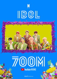 방탄소년단, 네 번째 7억뷰 MV…"아이돌"도 돌파