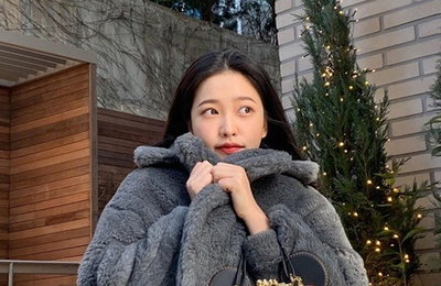 레드벨벳 예리, 오버핏되는 털 코트 코디...'상큼함'