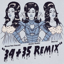아리아나 그란데, 오늘(15일) '34+35' 리믹스 버전 깜짝 발매 (ft. 도자 캣&메건 더 스탤리언)