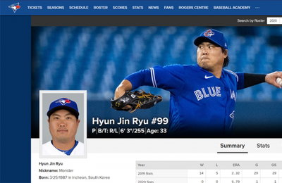 류현진, 야후닷컴 판타지랭킹 87위…김하성 222위, 김광현 287위