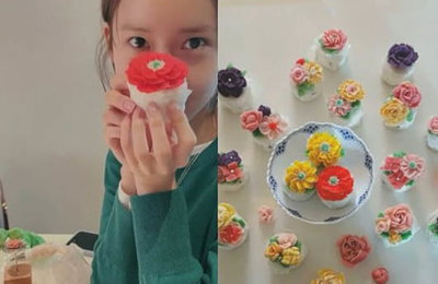 임윤아, 손수 만든 꽃 모양 떡케이크…'금손' 자랑