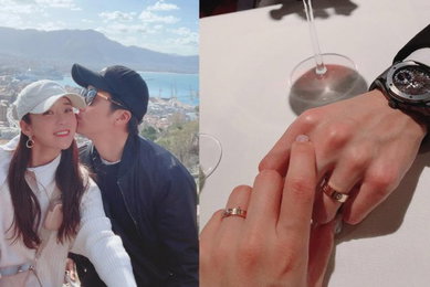 '김태희 올케' 이보미, ♥이완과 볼 뽀뽀 신혼여행 사진 보며 못 만나는 그리움 "오빠 너무 보고 싶다"