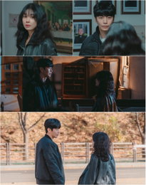 <메리 킬즈 피플> 이보영-이민기, 충격 눈빛 VS 칼끝 눈빛 격돌 '한 치의 양보 없는 심리전 발발'