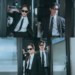 ‘컨피던스맨 KR’ 박민영·박희순, 블랙 슈트 잠입 작전…카리스마 폭발