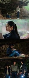<키스는 괜히 해서!> 장기용X안은진, 빗속 동굴 밀착… 김무준까지 등장 '삼자대면 감정 최고조'