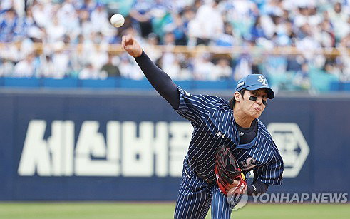 부상 복귀 삼성 원태인, 3⅔이닝 4피안타 2사사구 무실점
