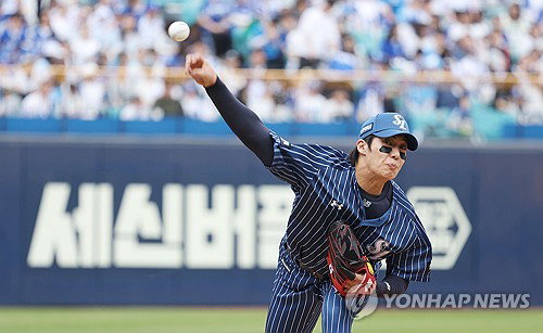 부상 복귀 삼성 원태인, 3⅔이닝 4피안타 2사사구 무실점