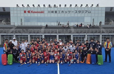 한일 국가대표 평가전 남자부 3승 1무 및 여자부 1승 1무 2패 기록