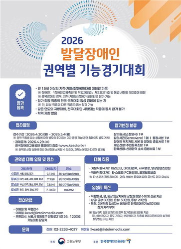발달장애인 직무 역량 검증 6개 직종 참가 모집