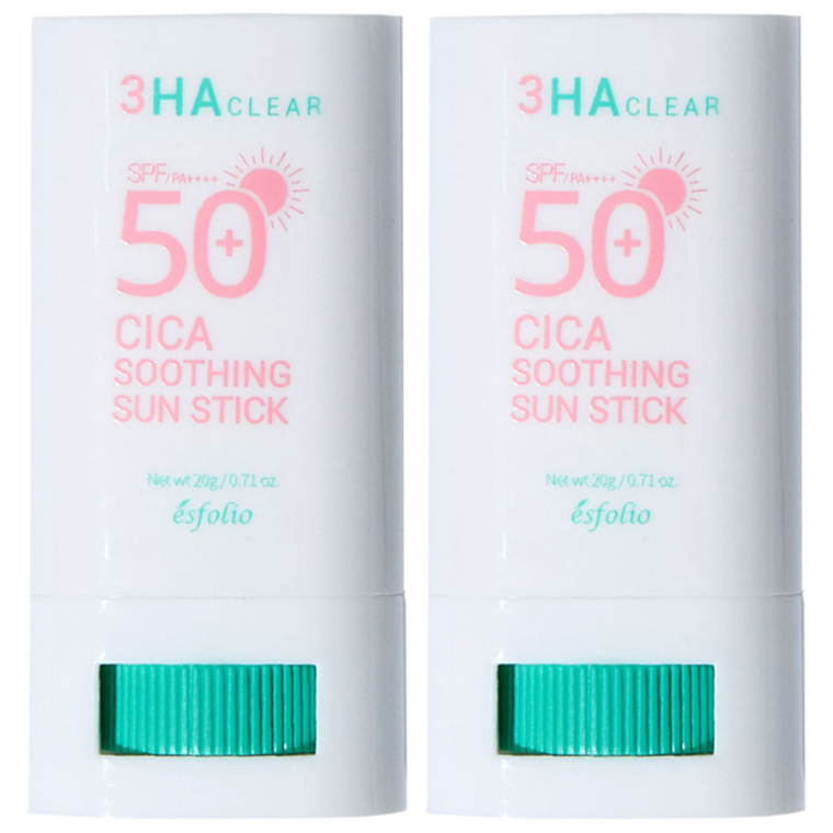 쓰리하 클리어 시카 보송 선스틱 2개 20g SPF50 PA 노세범선스틱 저자극테스트완료, 2개, 20g